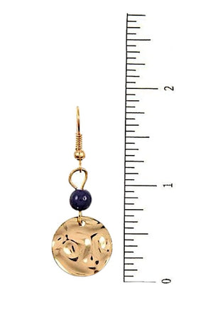 MULTI CORD HAMMERED DANGLE DISK NECKLACE SET