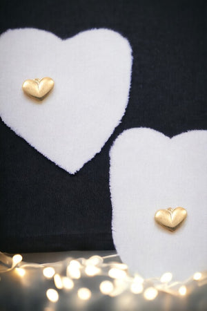 Matte Heart Post Earring