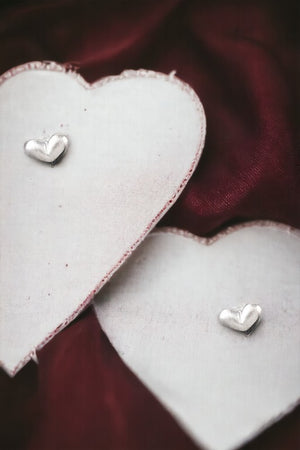 Matte Heart Post Earring