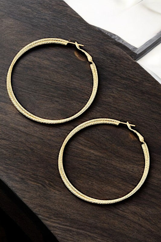 Large Intertwined Textured Hoop Earring