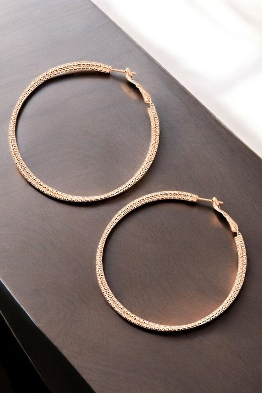 Large Intertwined Textured Hoop Earring