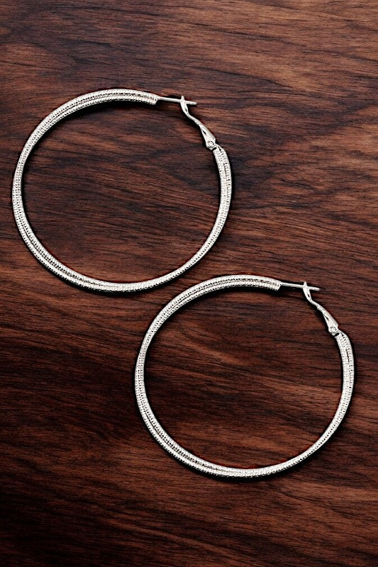 Large Intertwined Textured Hoop Earring