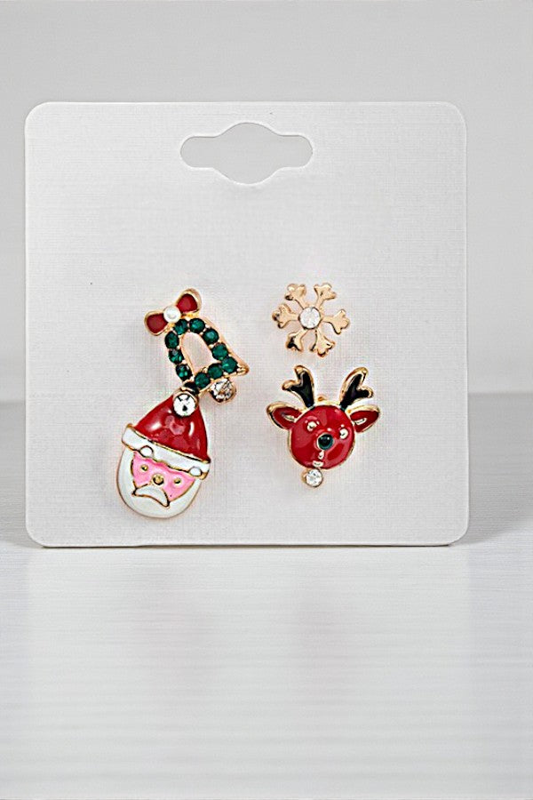 CHRISTMAS THEME STUD EARRING SET