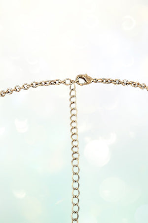 ETCHED LEAF LINK LONG NECKLACE