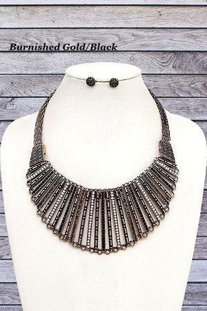 BAR LINK BIB NECKLACE SET