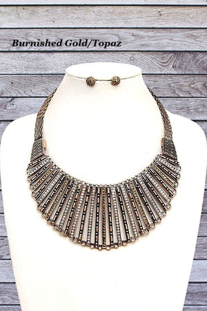 BAR LINK BIB NECKLACE SET