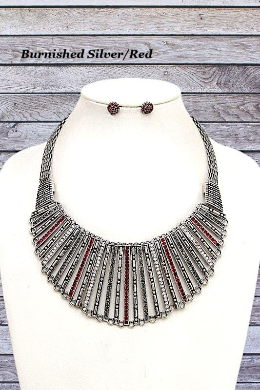 BAR LINK BIB NECKLACE SET