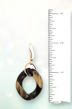 WIDE FLAT EDGE CHUNKY CHAIN NECKLACE EARRING SET