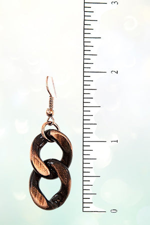 FLAT EDGE CHAIN STATEMENT NECKLACE AND CHAIN LINK DANGLE EARRING SET