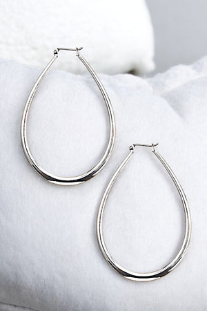 LARGE SOLID TEARDRPO HOOP EARRING