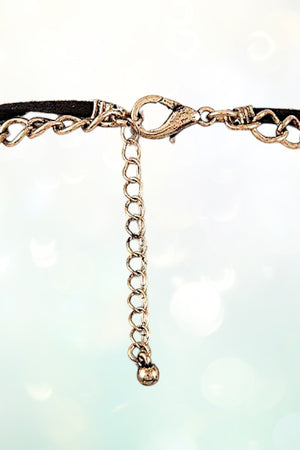 ETCHED DISK FRINGE BIB NECKLACE