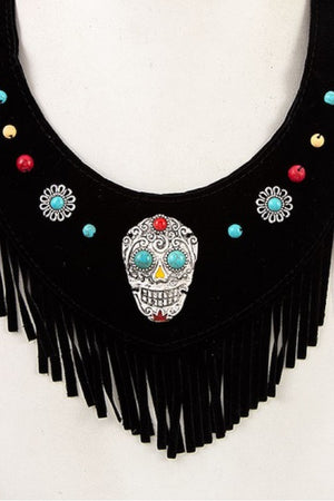 Skull Fringe Accent Necklace