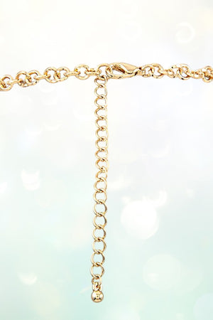 FACETED STONE FRAMED LINK NECKLACE SET