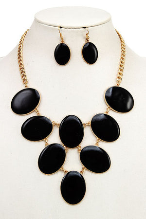 OVAL LINK BIB NECKLACE SET