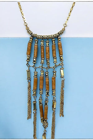 Fringe Stone Pendant Necklace Set