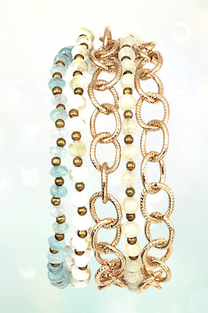MIX BEAD CHAIN LINK SLIDER BRACELET