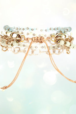 MIX BEAD CHAIN LINK SLIDER BRACELET