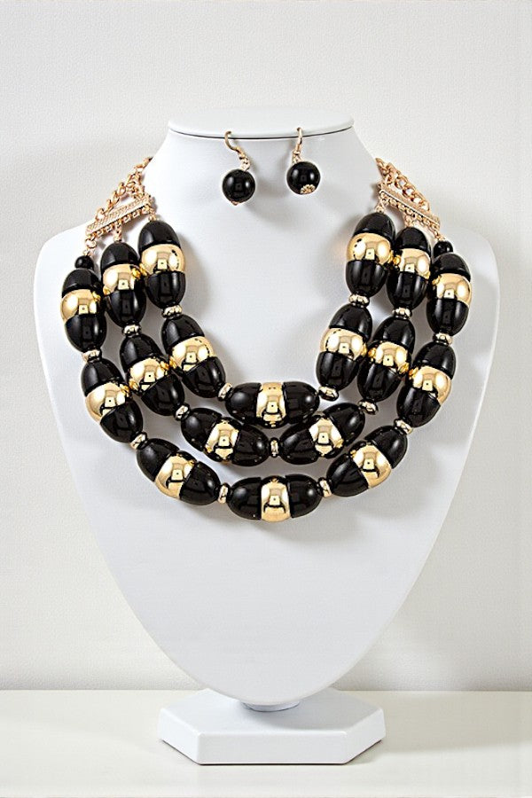 BULKY BEAD STATEMENT NECKLACE SET