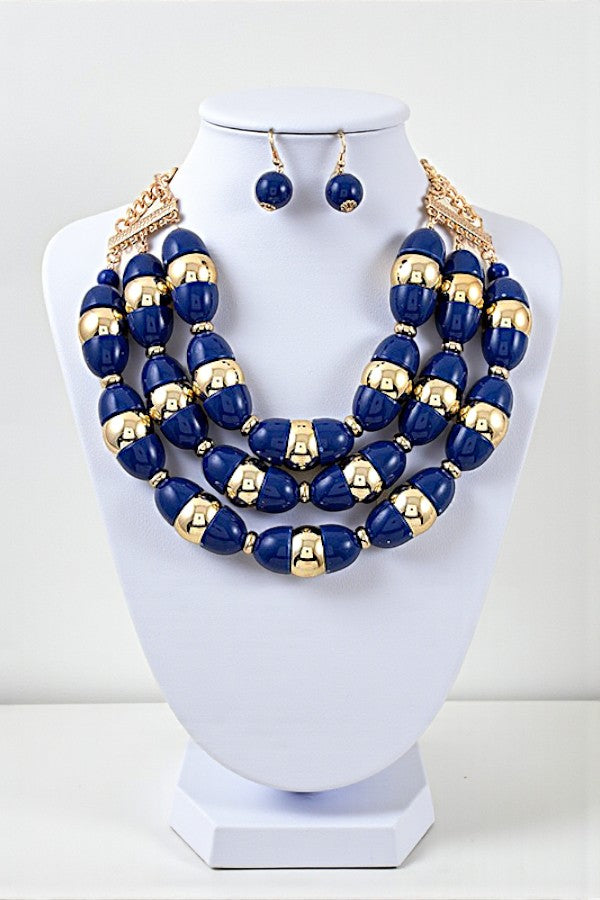 BULKY BEAD STATEMENT NECKLACE SET