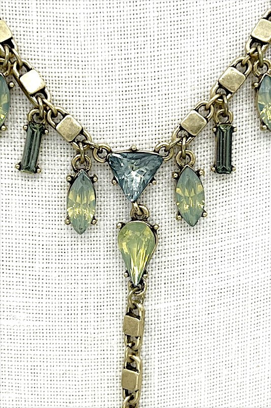 Marquise Framed Gem Chain Link Necklace