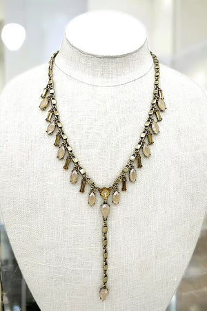 Marquise Framed Gem Chain Link Necklace