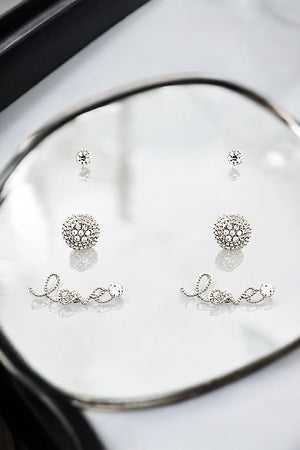 LOVE ROUND POST EARRING SET