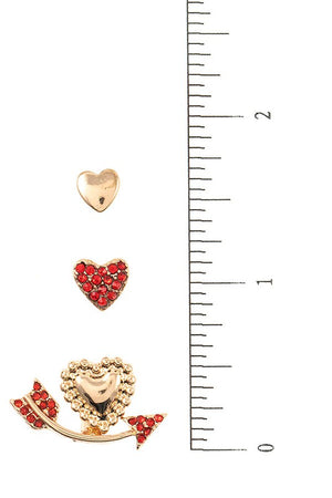 Cupid Mix Heart Post Earring