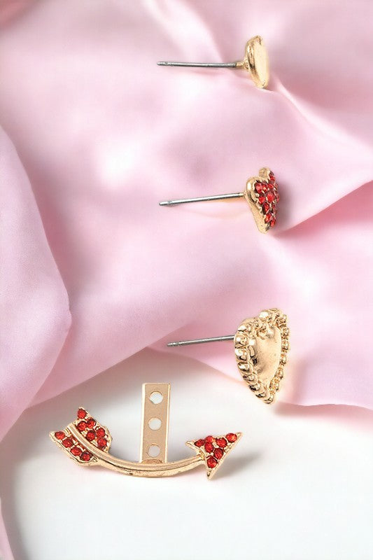 Cupid Mix Heart Post Earring