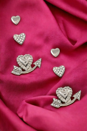 Cupid Mix Heart Post Earring