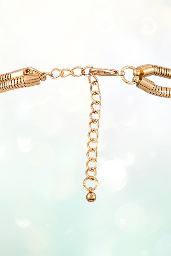 BEADED FRINGE CHAIN BIB NECKLACE SET