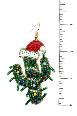 CHRISTMAS CACTUS DANGLE EARRING