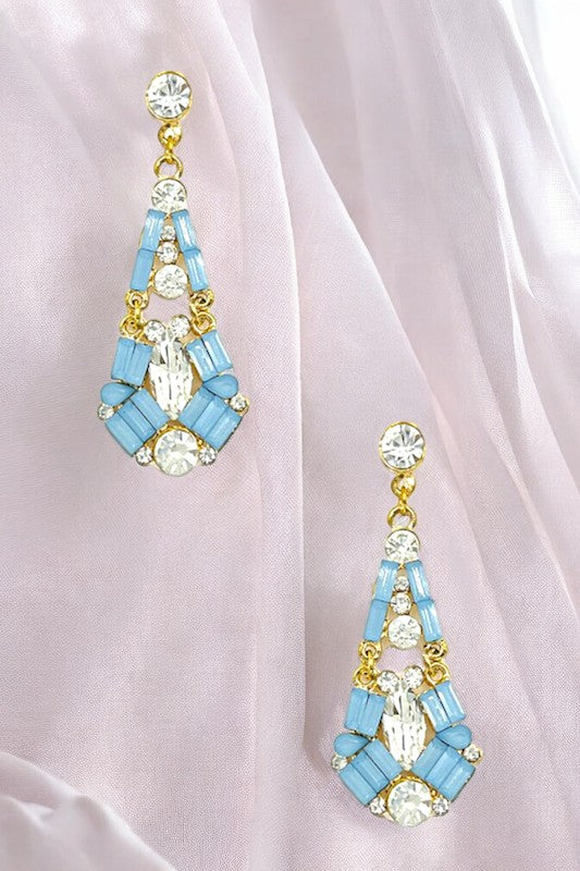 Faceted Faux Crystal Gem Drop Earring