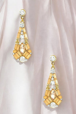 Faceted Faux Crystal Gem Drop Earring