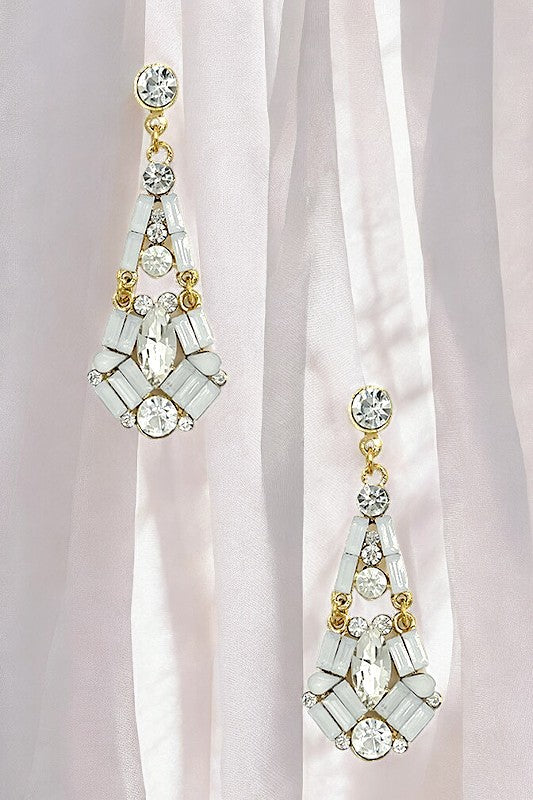 Faceted Faux Crystal Gem Drop Earring