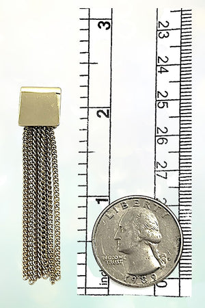 CHAIN TASSLE DROP SQUARE POST EARRING
