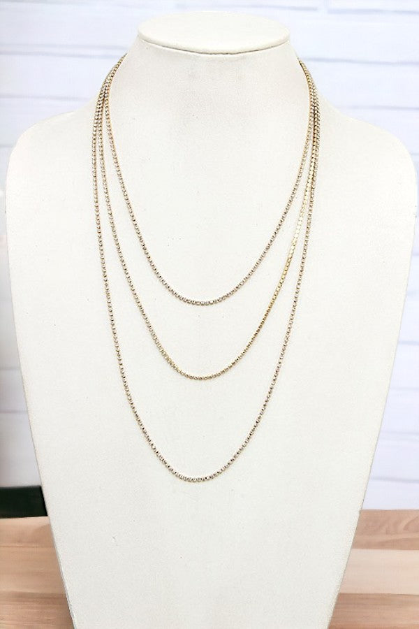 ELONGATED RHINESTONE PAVE NECKLACE