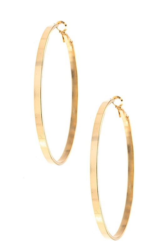 LARGE FLAT HOOP EARRING