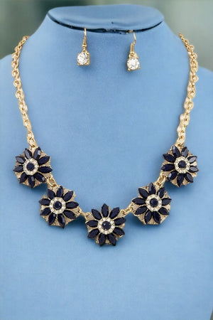 Acrylic Floral Link Necklace Set