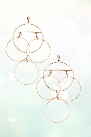 MULTI RING LINK DROP EARRING