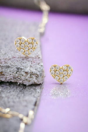 Rhinestone Heart Post Earring