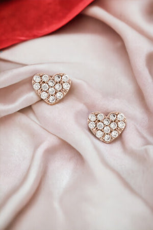 Rhinestone Heart Post Earring