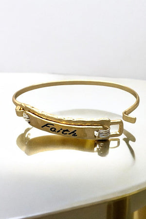 Faith Message Bar Cuff Bracelet