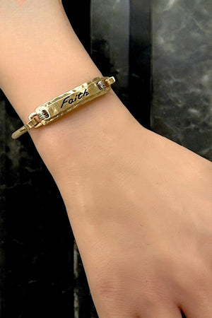 Faith Message Bar Cuff Bracelet