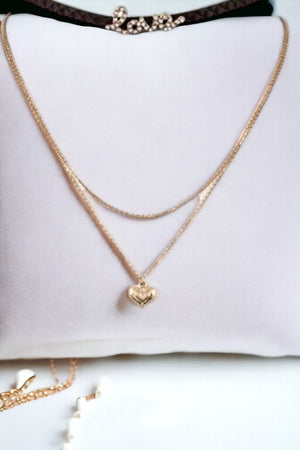 Layered Love Heart Choker Necklace