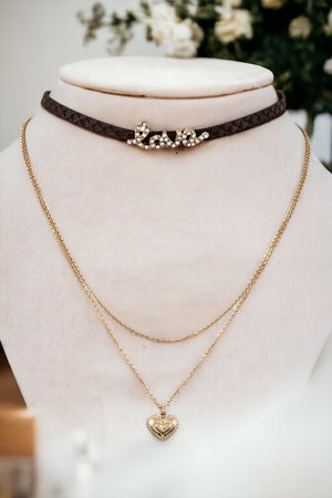 Layered Love Heart Choker Necklace