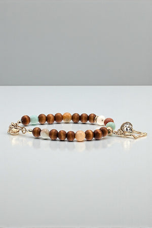 ARROW DANGLE BALL BEAD STRETCH BRACELET