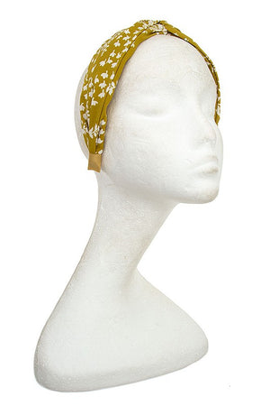 FLORAL PRINT TWIST ACCENT HEADBAND