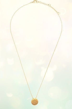 ROUND MESSAGE ETCHED PENDANT NECKLACE