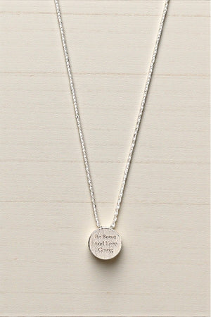 ROUND MESSAGE ETCHED PENDANT NECKLACE