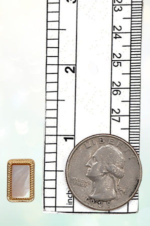 FRAMED MOTHER OF PEARL RECTANGULAR POST EARRING